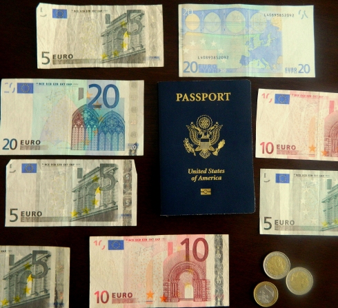 Ready for our trip.  Passports, check, Euros exchanged.